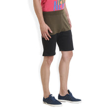 Rocx Men's Olive Green and Black Colour Shorts