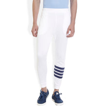 ROCX Mens White Color track pant with  bottom Striped print
