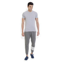 ROCX Mens Dark Grey Color track pant with  bottom Striped print