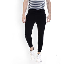 Rocx Men's Black Colour Contrast Strap Trackpant