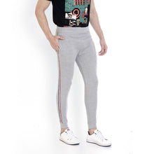 Rocx Men's Grey Colour Contrast Strap Trackpant