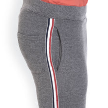 Rocx Men's Grey Colour Contrast Strap Trackpant