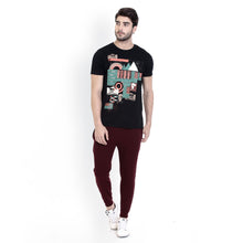 Rocx Men's Maroon Colour Contrast Strap Trackpant