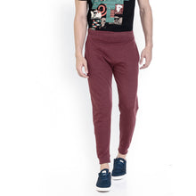 Rocx Men's Maroon Colour Contrast Back Pocket Trackpant