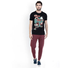 Rocx Men's Maroon Colour Contrast Back Pocket Trackpant