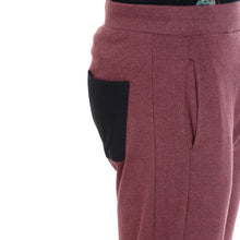 Rocx Men's Maroon Colour Contrast Back Pocket Trackpant