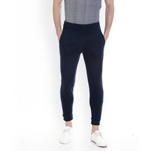 Rocx Men's Blue Colour Contrast Back Pocket Trackpant