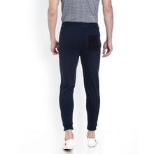 Rocx Men's Blue Colour Contrast Back Pocket Trackpant