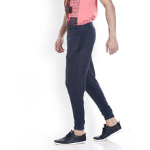Rocx Men's Blue Colour Contrast Back Pocket Trackpant