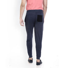 Rocx Men's Blue Colour Contrast Back Pocket Trackpant