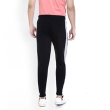 Rocx Men's Black Colour Contrast And Zipper Trackpant