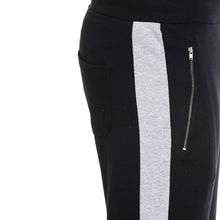 Rocx Men's Black Colour Contrast And Zipper Trackpant