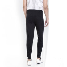 Rocx Men's Black Colour Contrast And Zipper Trackpant