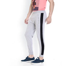 Rocx Men's Grey Colour Contrast And Zipper Trackpant