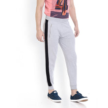 Rocx Men's Grey Colour Contrast And Zipper Trackpant