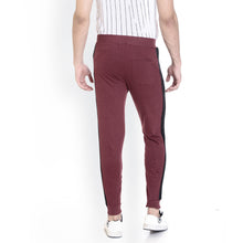 Rocx Men's Maroon Colour Contrast And Zipper Trackpant