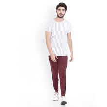 Rocx Men's Maroon Colour Contrast And Zipper Trackpant