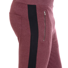 Rocx Men's Maroon Colour Contrast And Zipper Trackpant