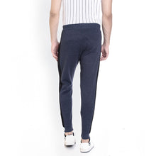 Rocx Men's Blue Colour Contrast And Zipper Trackpant