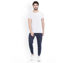 Rocx Men's Blue Colour Contrast And Zipper Trackpant