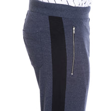 Rocx Men's Blue Colour Contrast And Zipper Trackpant