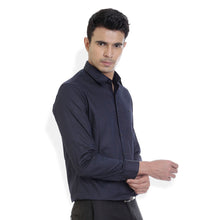 ROCX Men Navy blue with blue  Satin dot print Casual Shirt