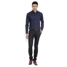 ROCX Men Navy blue with blue  Satin dot print Casual Shirt