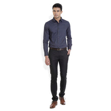 ROCX Men Navy blue with grey  Satin dot print Casual Shirt