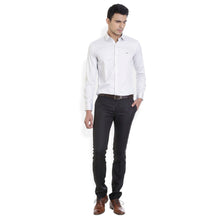 ROCX Men White with black  Satin dot printCasual Shirt