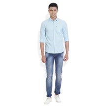 ROCX Men Turquosie Colour filafil Plain Casual Shirt