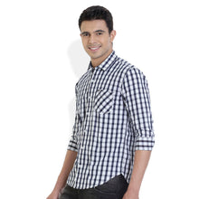 ROCX Men's Multi Colour Indigo Checks Casual Shirt