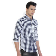 ROCX Men's Multi Colour Indigo Checks Casual Shirt
