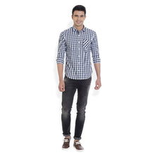 ROCX Men's Multi Colour Indigo Checks Casual Shirt