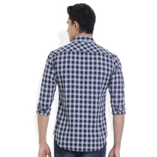 ROCX Men's Multi Colour Indigo Checks Casual Shirt