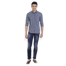 ROCX Men's Multi Colour Indigo Checks Casual Shirt