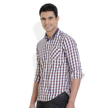 ROCX Men's Multi Colour Indigo Checks Casual Shirt