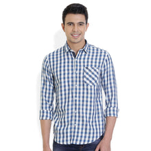 ROCX Men's Multi Colour Indigo Checks Casual Shirt