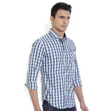 ROCX Men's Multi Colour Indigo Checks Casual Shirt