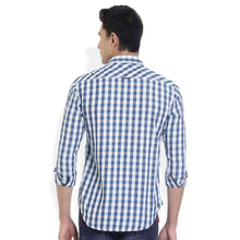 ROCX Men's Multi Colour Indigo Checks Casual Shirt