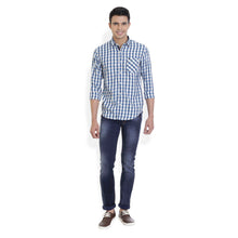 ROCX Men's Multi Colour Indigo Checks Casual Shirt