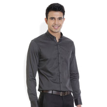 ROCX Men Grey Colour Satin Plain Casual Shirt