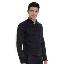 ROCX Men Black Colour Satin Plain Casual Shirt