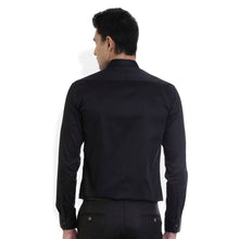 ROCX Men Black Colour Satin Plain Casual Shirt