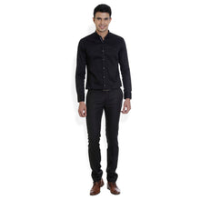 ROCX Men Black Colour Satin Plain Casual Shirt