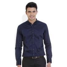 ROCX Men Navy blue Colour Satin Plain Casual Shirt