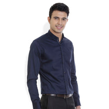 ROCX Men Navy blue Colour Satin Plain Casual Shirt
