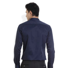 ROCX Men Navy blue Colour Satin Plain Casual Shirt
