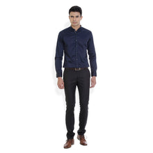 ROCX Men Navy blue Colour Satin Plain Casual Shirt