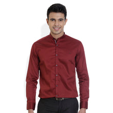ROCX Men Maroon Colour Satin Plain Casual Shirt