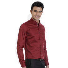 ROCX Men Maroon Colour Satin Plain Casual Shirt